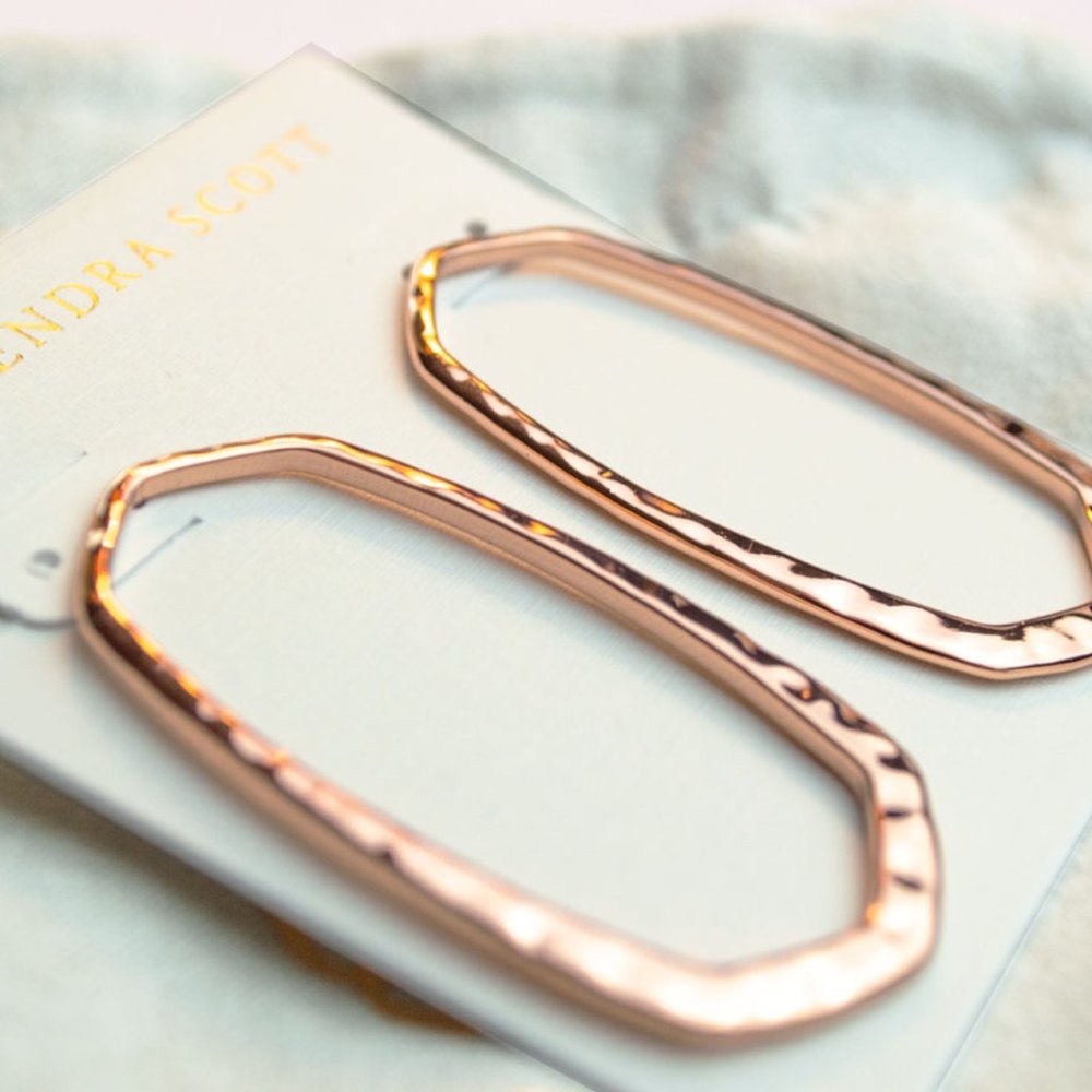 Kendra Scott Rose Gold Zorte Open Frame Earrings - Picture 6 of 7